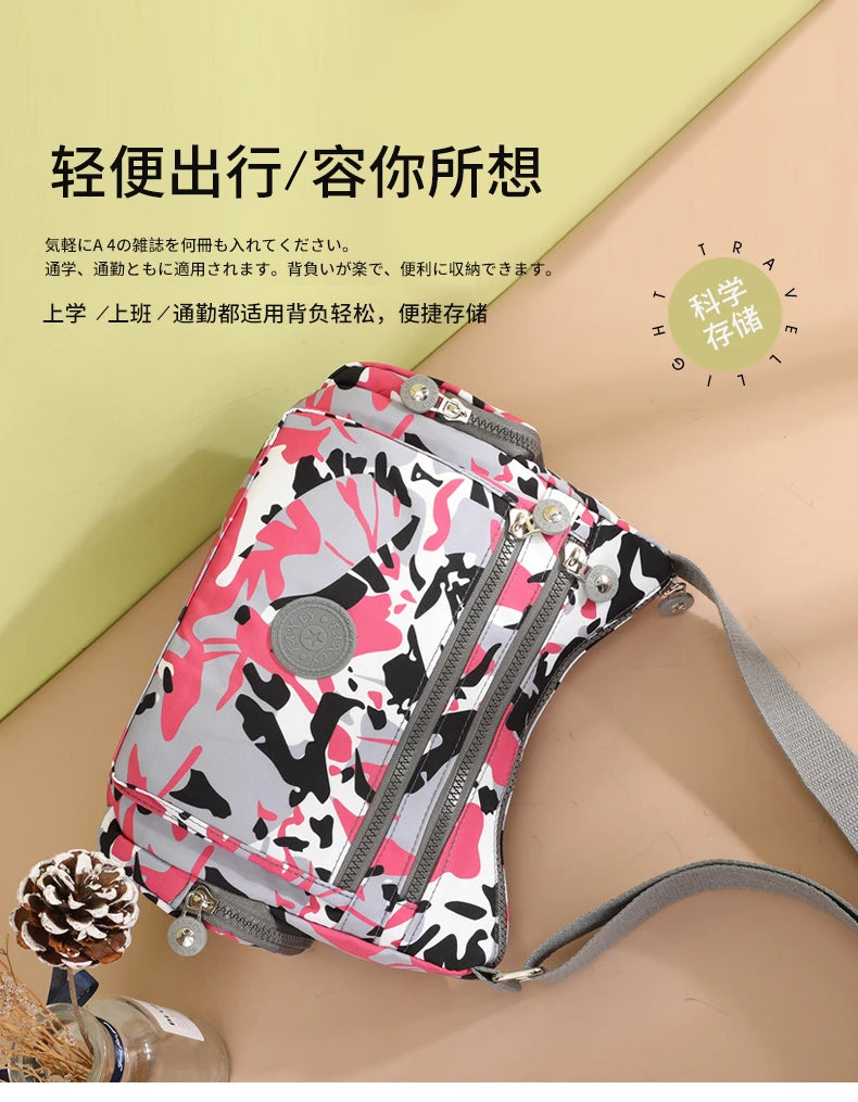 Women Shoulder Bag Handbag Nylon Waterproof CrossBody Bag Ladies Messenger Bag