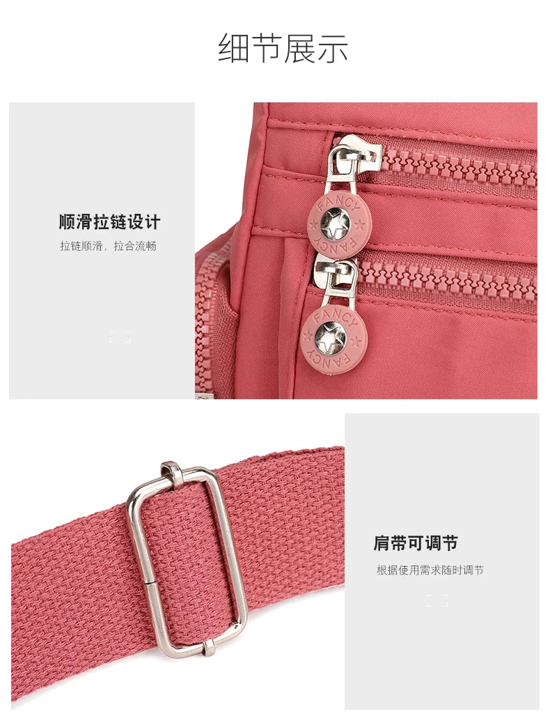 Women Shoulder Bag Handbag Nylon Waterproof CrossBody Bag Ladies Messenger Bag