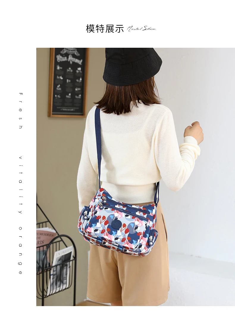 Women Shoulder Bag Handbag Nylon Waterproof CrossBody Bag Ladies Messenger Bag