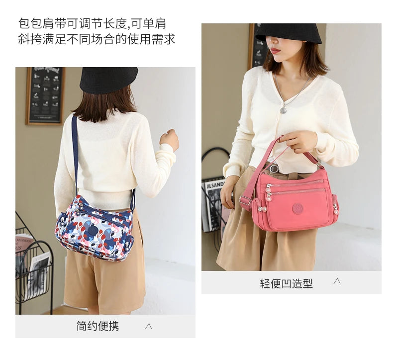 Women Shoulder Bag Handbag Nylon Waterproof CrossBody Bag Ladies Messenger Bag