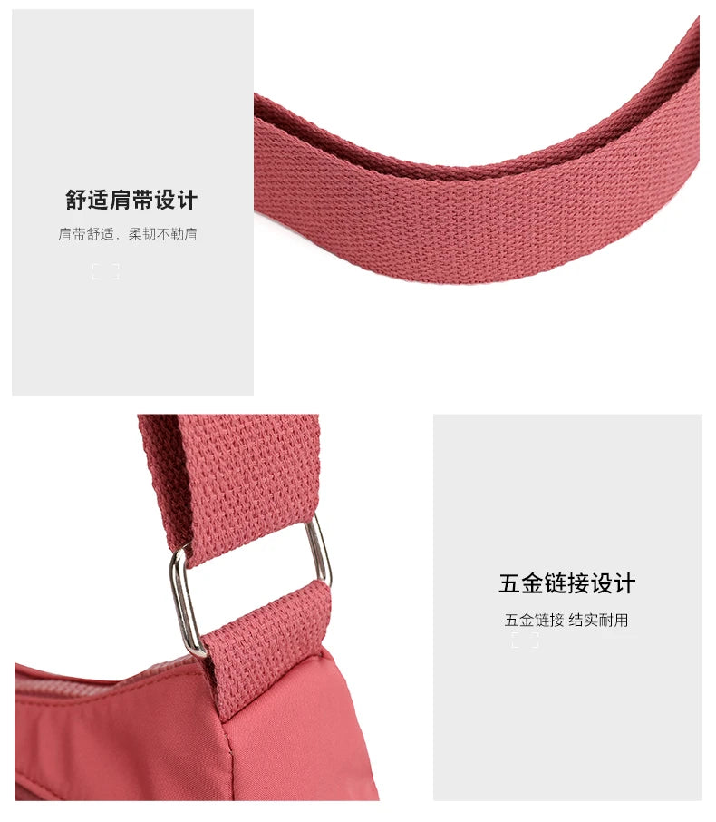 Women Shoulder Bag Handbag Nylon Waterproof CrossBody Bag Ladies Messenger Bag