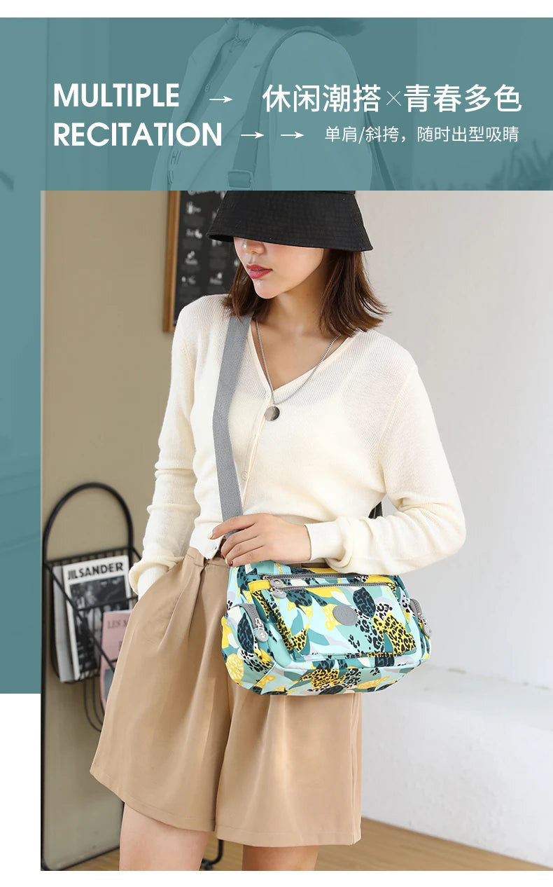Women Shoulder Bag Handbag Nylon Waterproof CrossBody Bag Ladies Messenger Bag