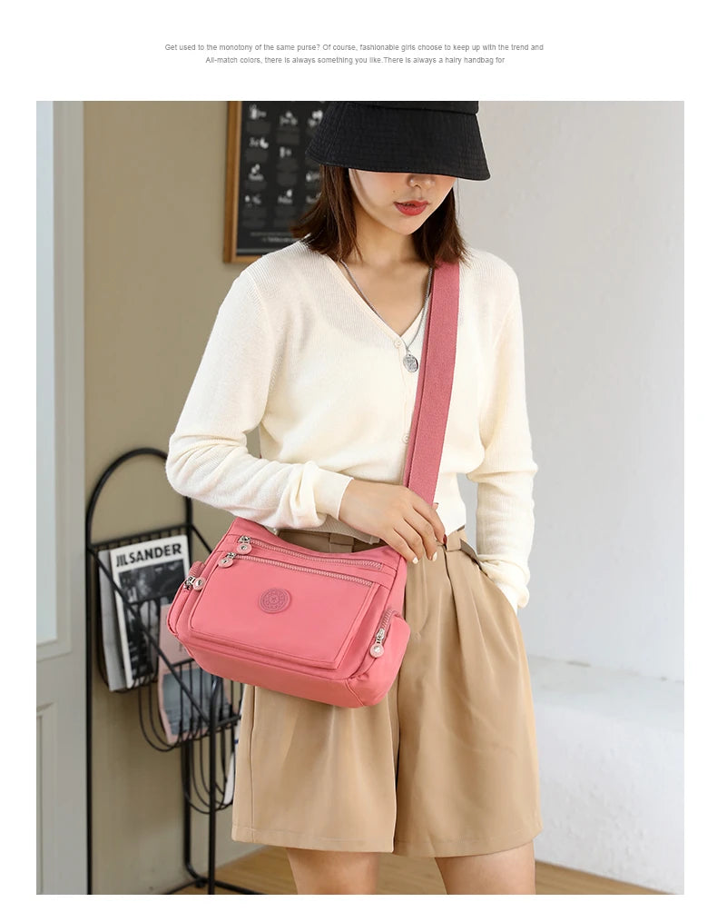 Women Shoulder Bag Handbag Nylon Waterproof CrossBody Bag Ladies Messenger Bag