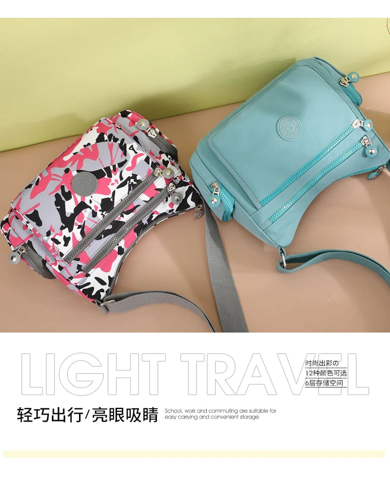 Women Shoulder Bag Handbag Nylon Waterproof CrossBody Bag Ladies Messenger Bag