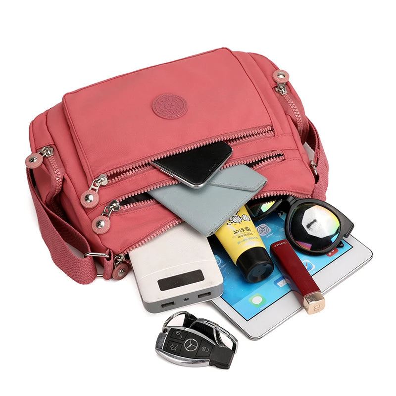 Women Shoulder Bag Handbag Nylon Waterproof CrossBody Bag Ladies Messenger Bag