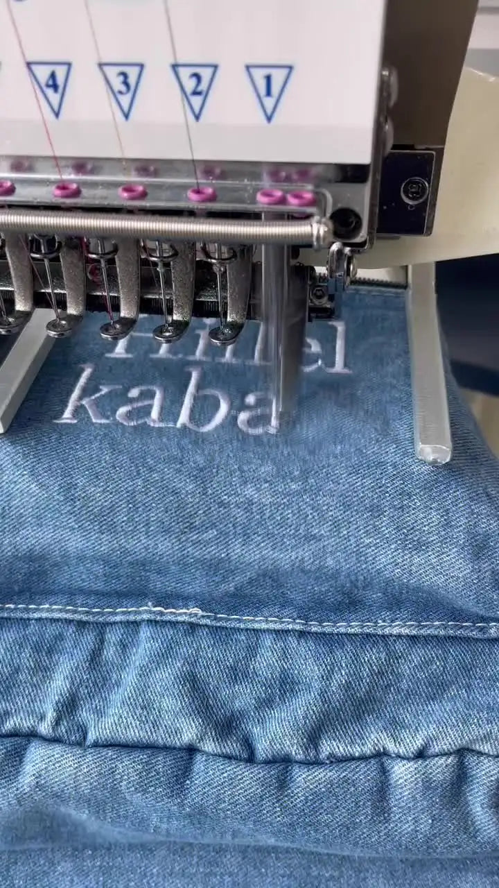 Women's Denim Backpack Personalized Gift Bag Embroidered Name Kids Adult Shoulder Bags Simple College Student Denim Schoolbag